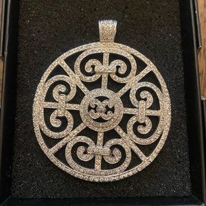 Sparkly Swarovski Crystal Medallion Pendant